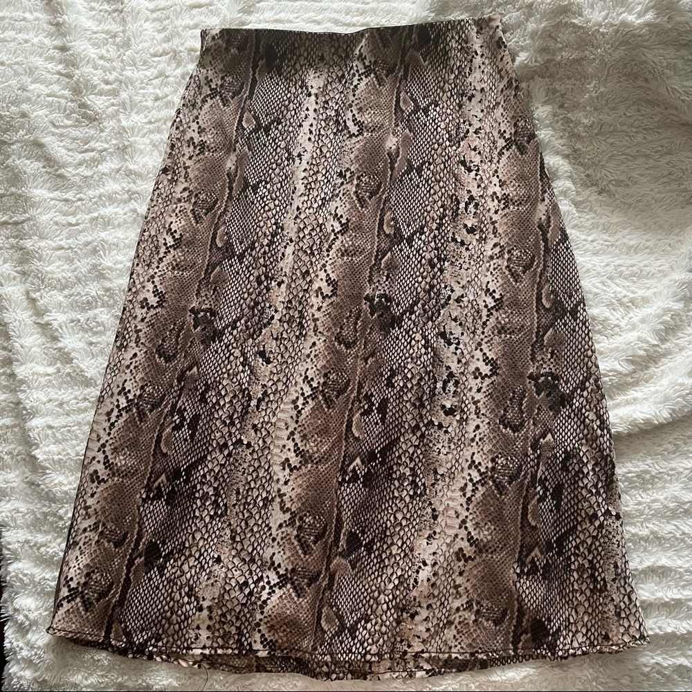 Snakeskin midi skirt